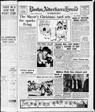 cover page of Buxton Advertiser published on December 30, 1966