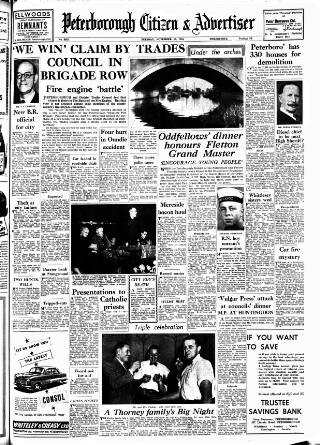 cover page of Peterborough Advertiser published on November 15, 1955