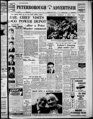 cover page of Peterborough Advertiser published on July 6, 1962