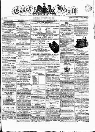 cover page of Essex Herald published on November 30, 1869