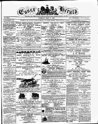 cover page of Essex Herald published on July 6, 1875
