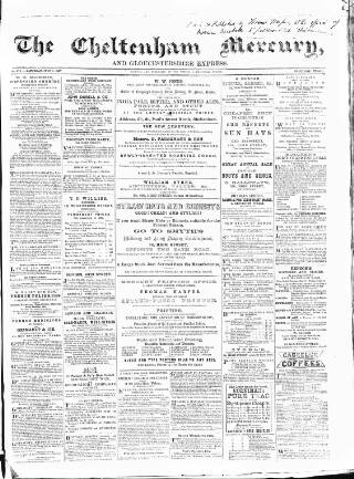 cover page of Cheltenham Mercury published on July 6, 1867