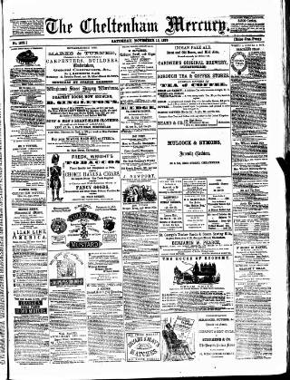 cover page of Cheltenham Mercury published on November 15, 1879