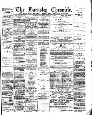 cover page of Barnsley Chronicle published on February 28, 1880
