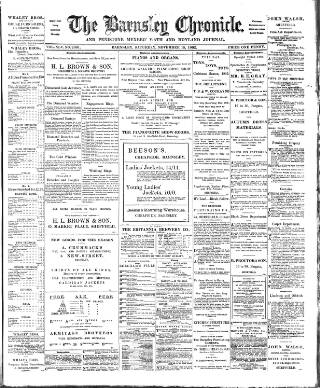 cover page of Barnsley Chronicle published on November 15, 1902