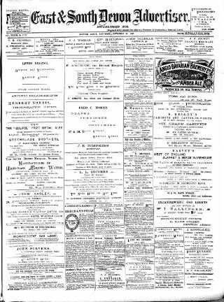 cover page of East & South Devon Advertiser published on November 30, 1895