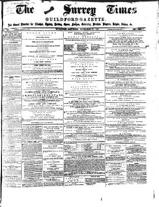 cover page of West Surrey Times published on November 30, 1872