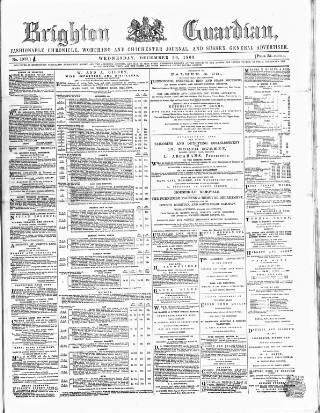 cover page of Brighton Guardian published on December 30, 1863