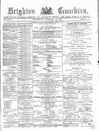 cover page of Brighton Guardian published on November 30, 1864