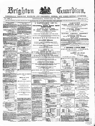cover page of Brighton Guardian published on February 28, 1866