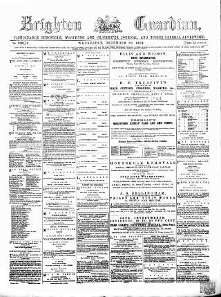 cover page of Brighton Guardian published on December 30, 1868
