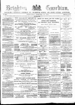 cover page of Brighton Guardian published on February 28, 1877