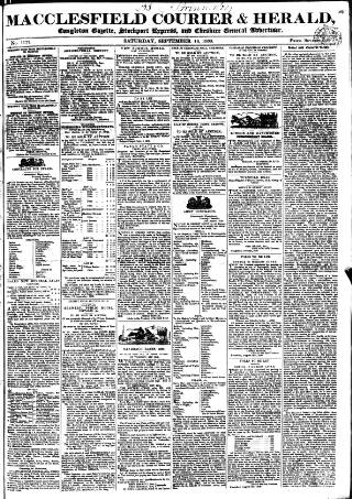 cover page of Macclesfield Courier and Herald published on September 18, 1830