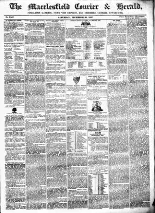 cover page of Macclesfield Courier and Herald published on December 30, 1837