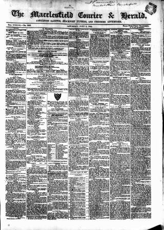 cover page of Macclesfield Courier and Herald published on July 6, 1844