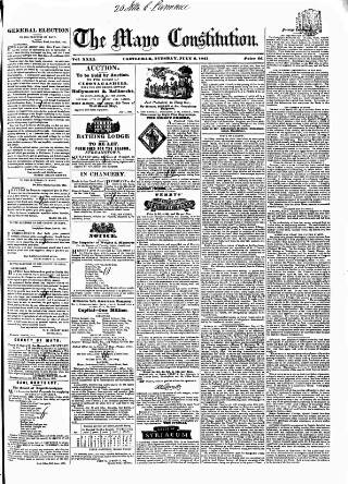 cover page of Mayo Constitution published on July 6, 1841