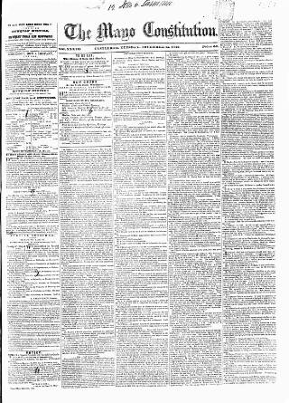 cover page of Mayo Constitution published on November 15, 1842