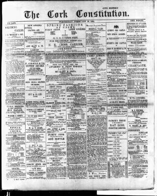 cover page of Cork Constitution published on February 28, 1894