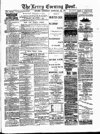 cover page of Kerry Evening Post published on February 28, 1891