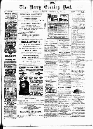 cover page of Kerry Evening Post published on November 15, 1902