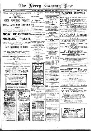 cover page of Kerry Evening Post published on November 30, 1912