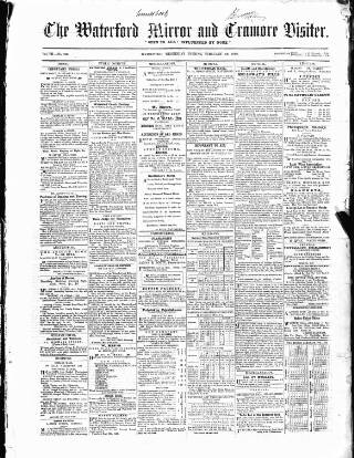 cover page of Waterford Mirror and Tramore Visitor published on February 28, 1866