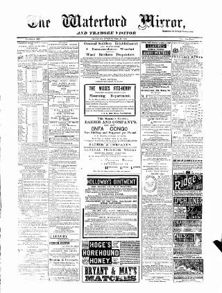 cover page of Waterford Mirror and Tramore Visitor published on February 28, 1884