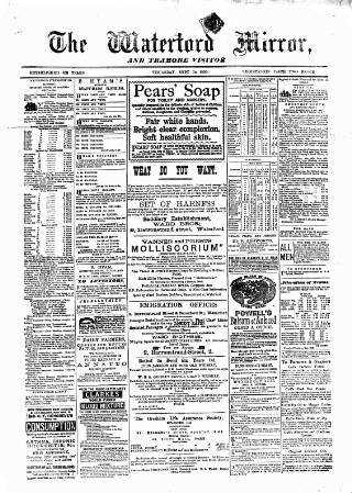 cover page of Waterford Mirror and Tramore Visitor published on September 18, 1890