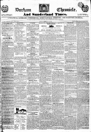 cover page of Durham Chronicle published on February 28, 1834
