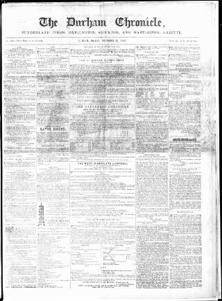 cover page of Durham Chronicle published on December 30, 1853