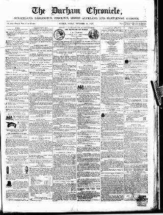 cover page of Durham Chronicle published on November 30, 1855