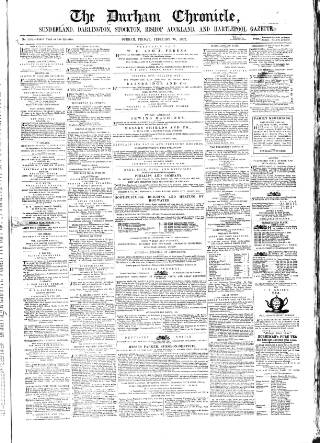cover page of Durham Chronicle published on February 28, 1862