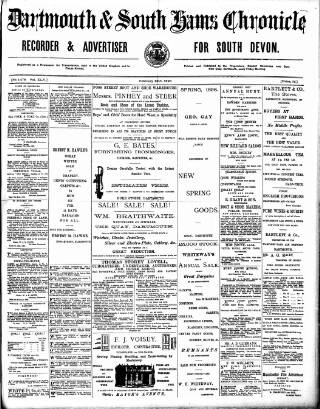 cover page of Dartmouth & South Hams chronicle published on February 28, 1896