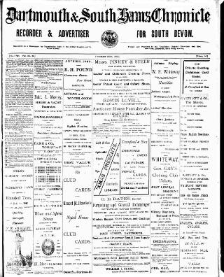 cover page of Dartmouth & South Hams chronicle published on November 30, 1900