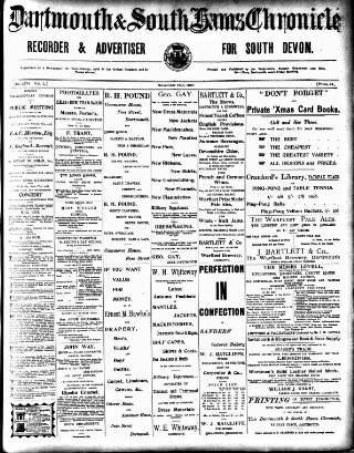 cover page of Dartmouth & South Hams chronicle published on November 15, 1901