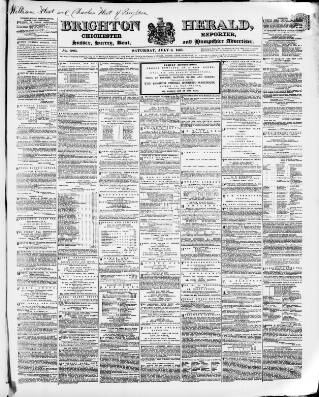cover page of Brighton Herald published on July 6, 1861