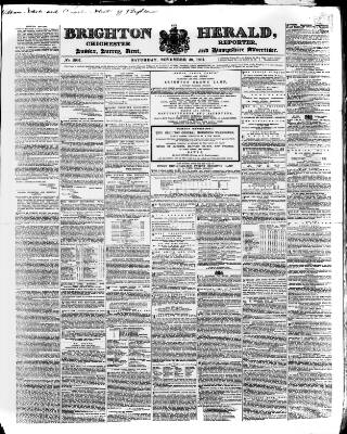 cover page of Brighton Herald published on November 30, 1861