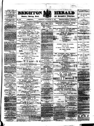 cover page of Brighton Herald published on November 15, 1873