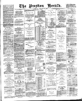 cover page of Preston Herald published on February 28, 1885