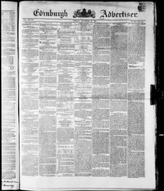 cover page of Edinburgh Advertiser published on November 30, 1847