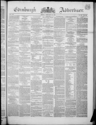 cover page of Edinburgh Advertiser published on February 28, 1851