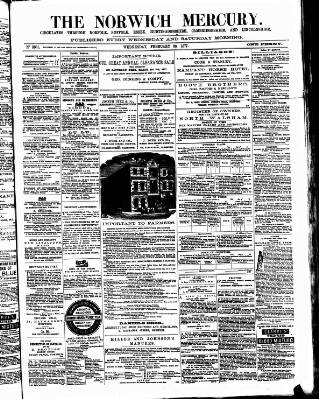 cover page of Norwich Mercury published on February 28, 1877
