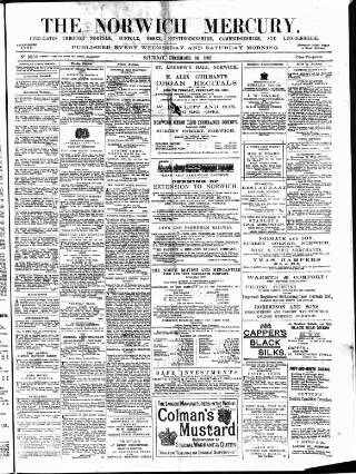 cover page of Norwich Mercury published on December 30, 1882