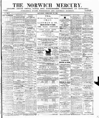 cover page of Norwich Mercury published on February 28, 1885