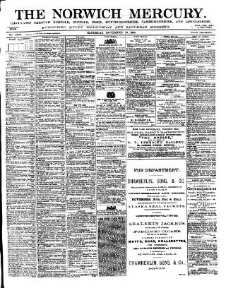 cover page of Norwich Mercury published on November 15, 1890