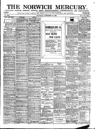 cover page of Norwich Mercury published on November 30, 1895