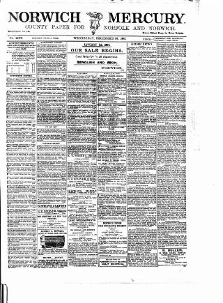cover page of Norwich Mercury published on December 30, 1903