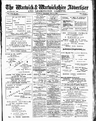 cover page of Warwick and Warwickshire Advertiser published on July 6, 1912