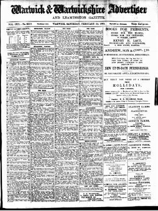 cover page of Warwick and Warwickshire Advertiser published on February 28, 1925