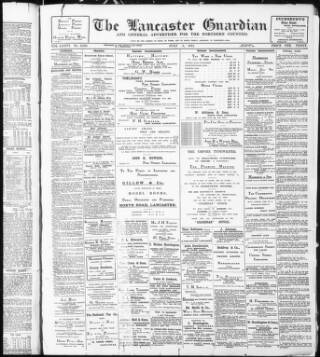 cover page of Lancaster Guardian published on July 6, 1912